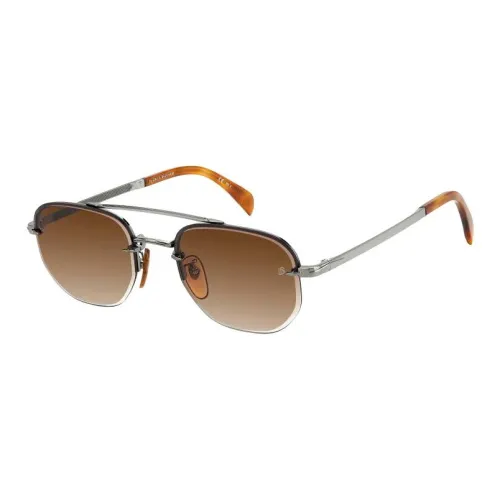 David Beckham Metal Aviator Sunglasses Men's Brown