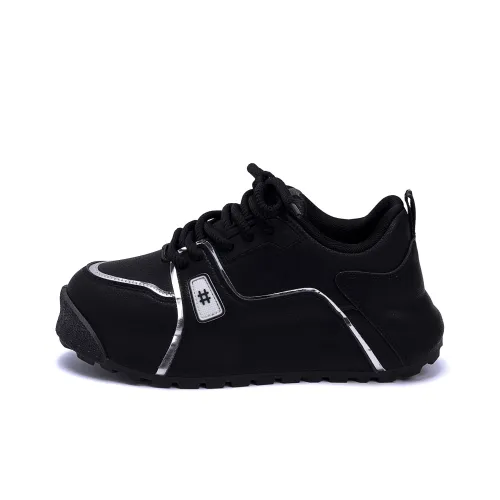 HUANQIU Abrasion Resistant Lightweight Height Increasing Low Top Casual Shoes Men's Black