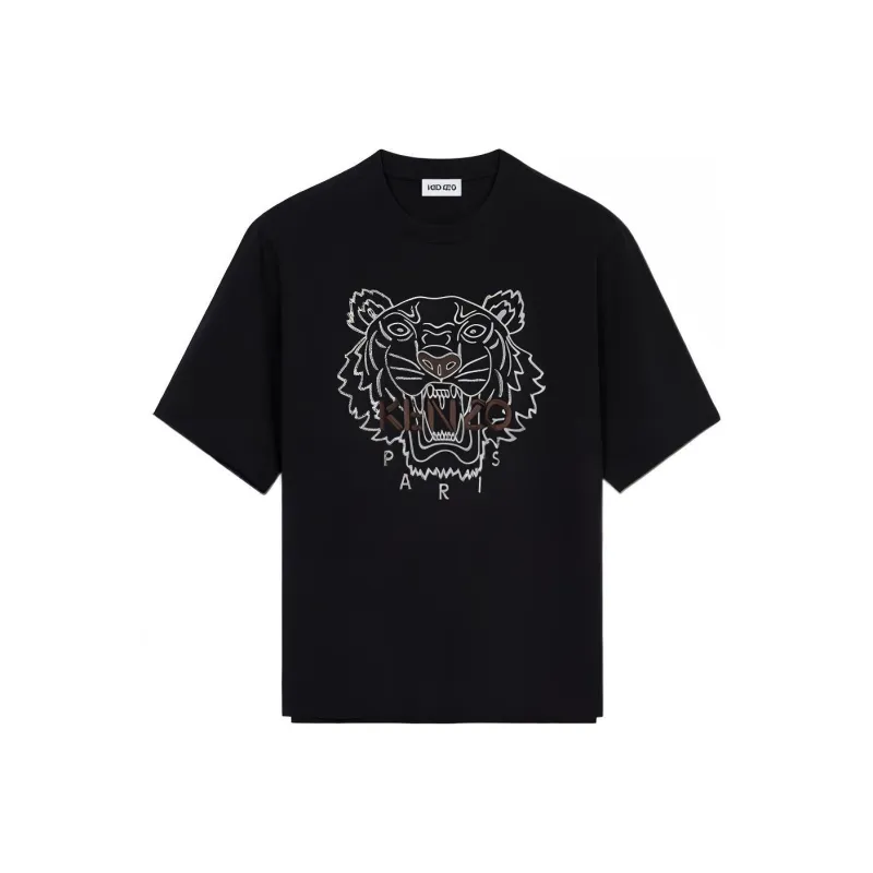 KENZO Classic Tiger Head T Shirts Men Black-0
