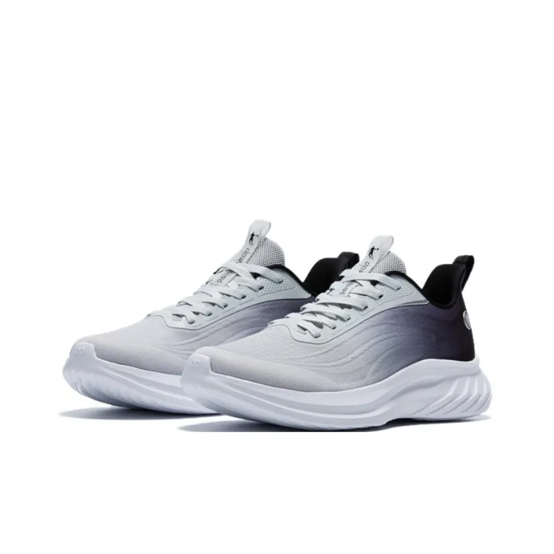 QIAODAN Cushioning Breathable Lightweight Low Top Casual Running Shoes Men's Gray Black-1