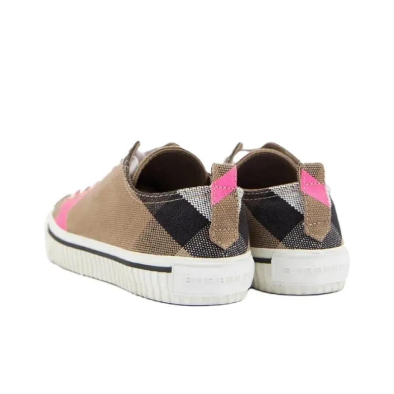 Burberry Low Top Canvas Shoes Women's Brown-3