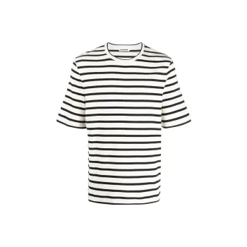 JIL SANDER + Striped Crewneck T Shirt