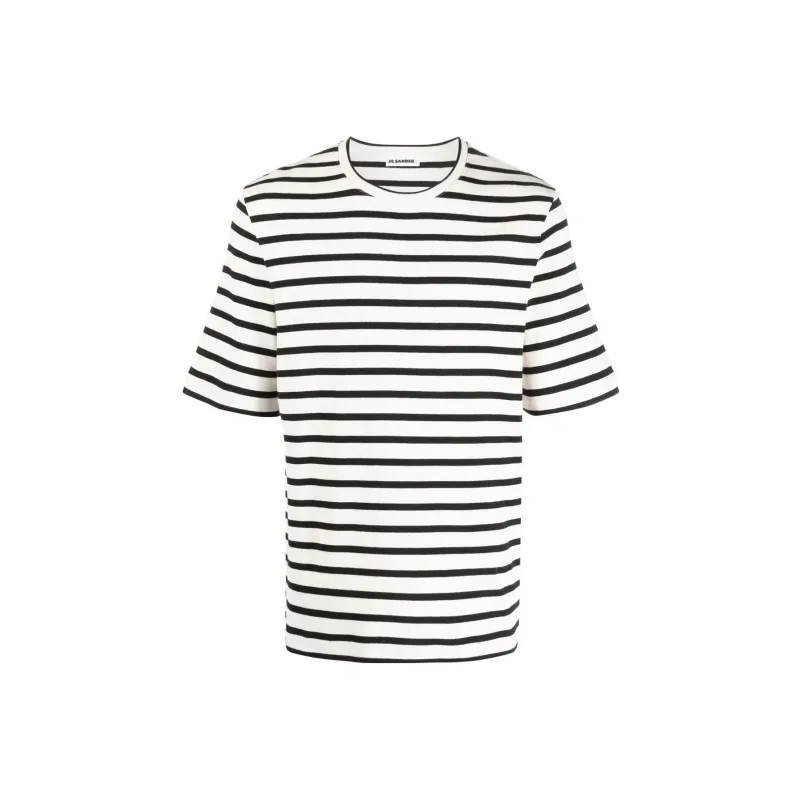 JIL SANDER + Striped Crewneck T Shirt-0