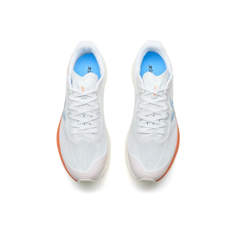 XTEP Anti Slip And Wear Resistant Coverage Low Top Training Running Shoes Men's White Orange Blue-3