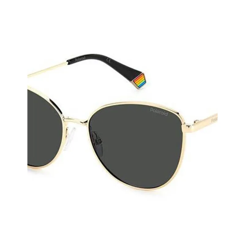 Polaroid Metal Square Sunglasses Women's Gold-1