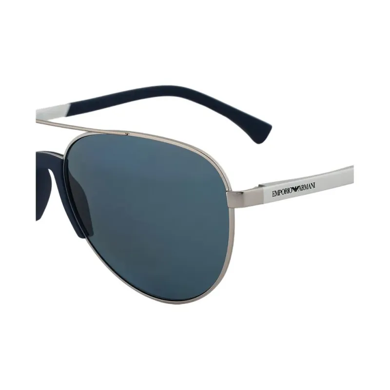 EMPORIO ARMANI Metallic Aluminum Aviator Sunglasses Men's Silver-3