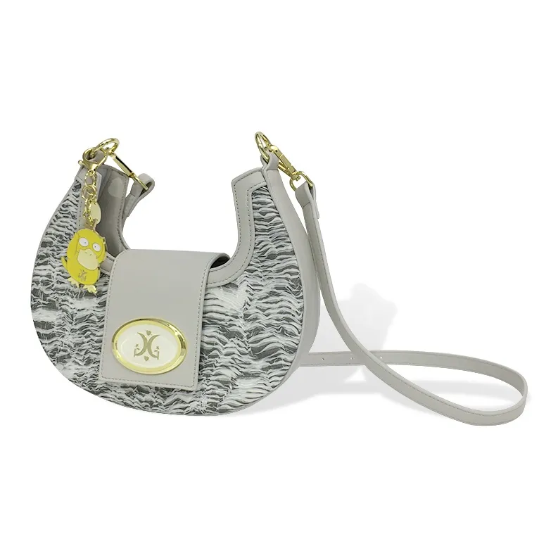 MACK JODAER Synthetic Leather Shoulder Bag Regular Women's Light Gray Yarn-2