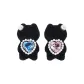 Black Velvet Heart AB Style Hoop Earrings
