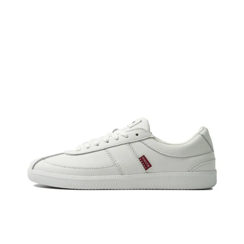 GOLUCK Slip Resistant Cushioning Low Top Skateboard Shoes Unisex Pure White-0