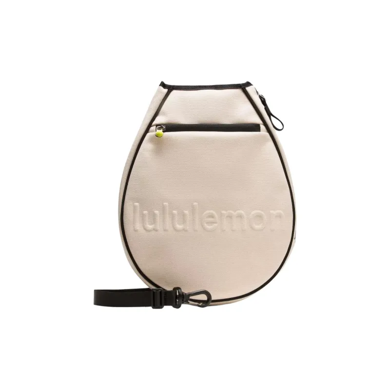 Lululemon Cotton Ball Racket Bag Backpack Handbag Unisex Natural & Black-3