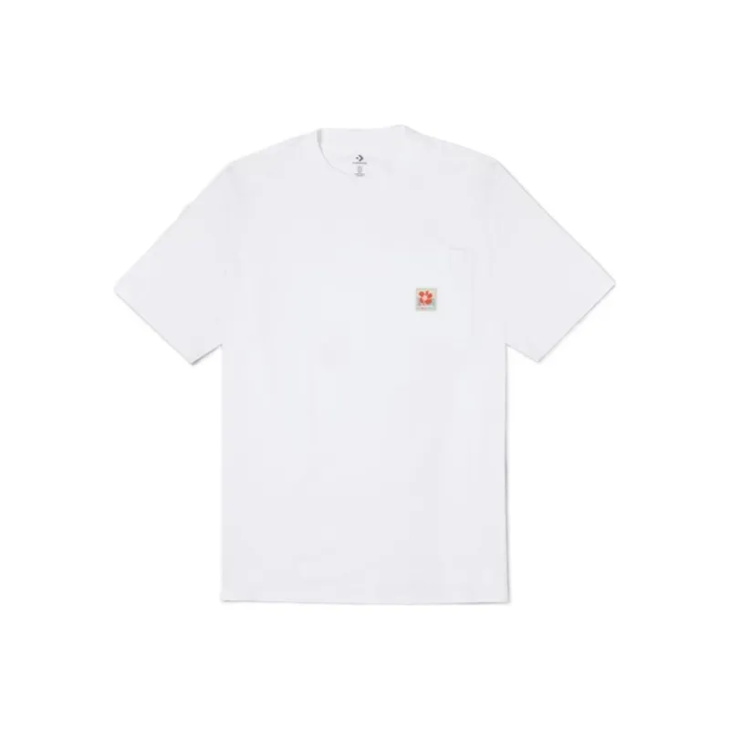 Converse Drop Shoulder Sleeve T Shirt Men's White-0