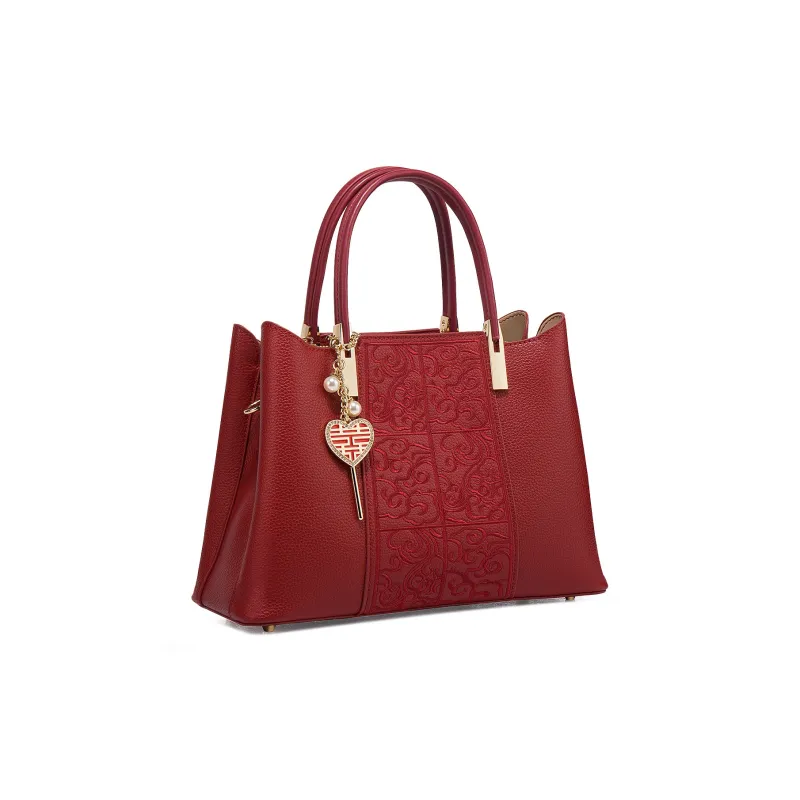 HACIN PU One Shoulder Handbags Women's Red-1