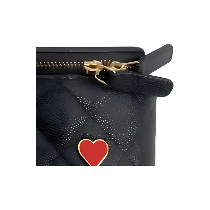 CHANEL 23P SS Grain Embossed Caviar Cow Leather Box Bag, Makeup Box, Shoulder Bag, Crossbody Bag Women's Black-4
