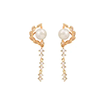 ORANGE SYMBOL Pearl Clip On Earrings Women's
