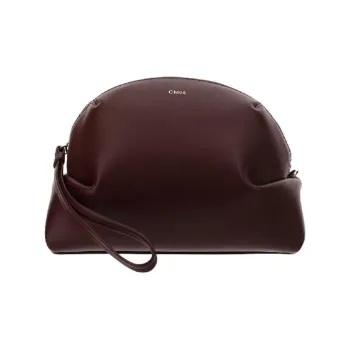 Chloe Leather Shoulder Bag Women's Burgundy Color
