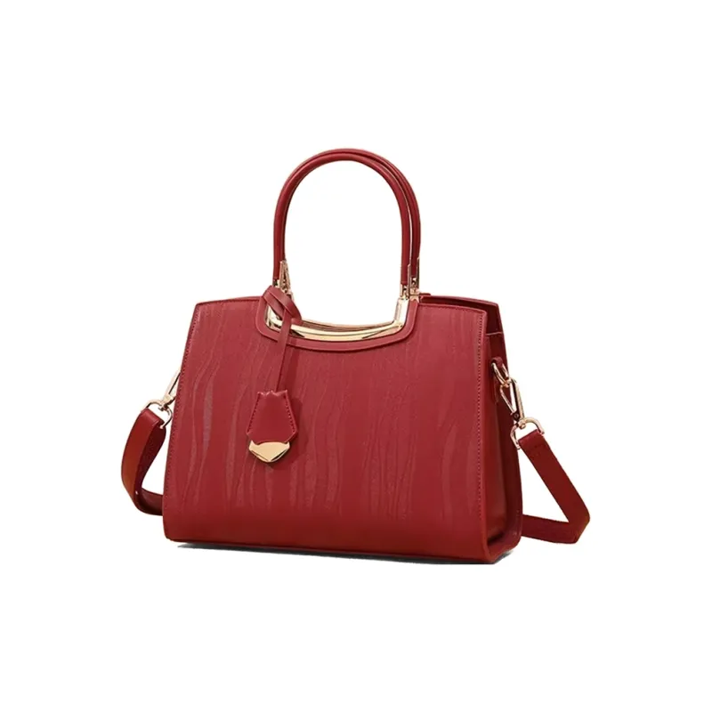 CLEVER& KETCH PU Handbag Tote Shoulder Bag Crossbody Bag Regular Women's Red/Black-2