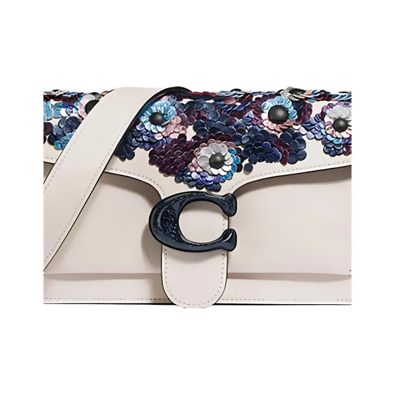 COACH Calfskin Leather Bacchus Bag Shoulder Bag Crossbody Bag One Shoulder Handbag Medium Size Women's White-3