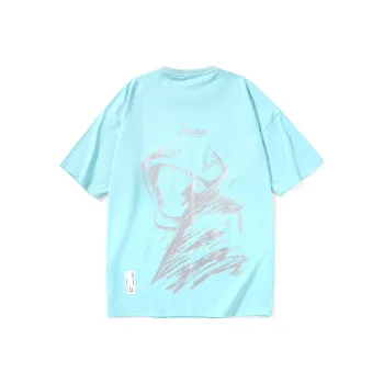 GENANX Straight Elbow Length Sleeved T Shirt Unisex Clearwater Blue