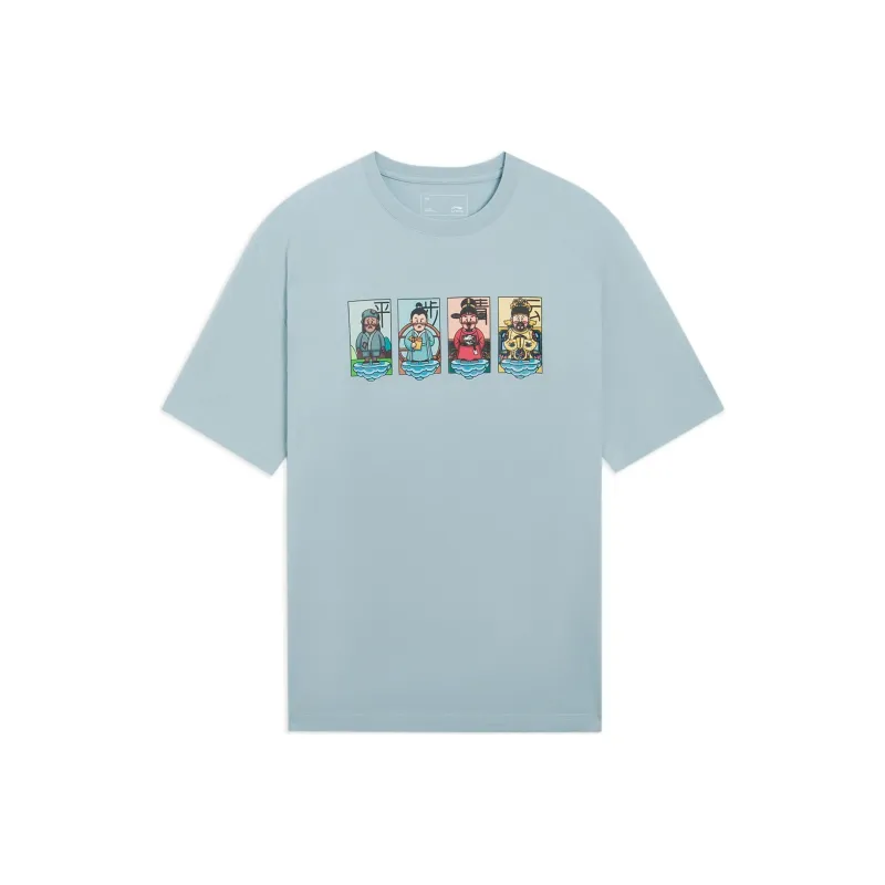 LiNing Sports Life Collection T Shirt Men's Mist Blue-0