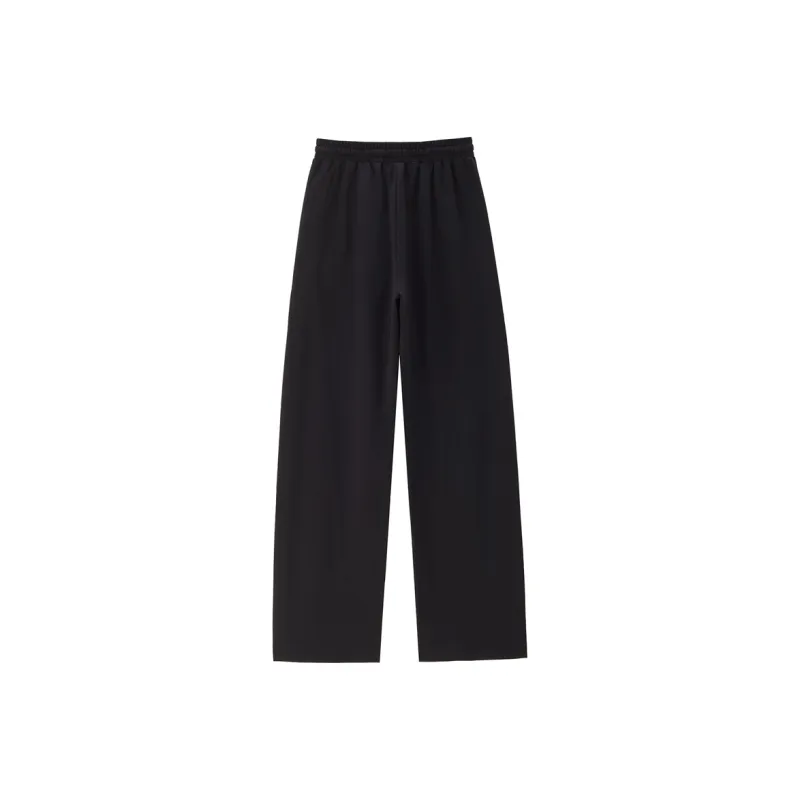 UNIQLO Knitted Sports Pants Women's Logo Black-1