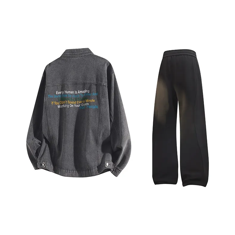 FAX FOR FMACM Casual Sportswear Unisex Dark Gray+Black[Pants]-1