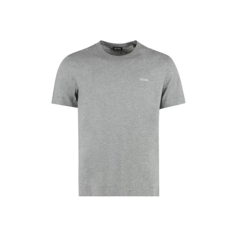 Zegna Logo Embroidered Crewneck T Shirt-0