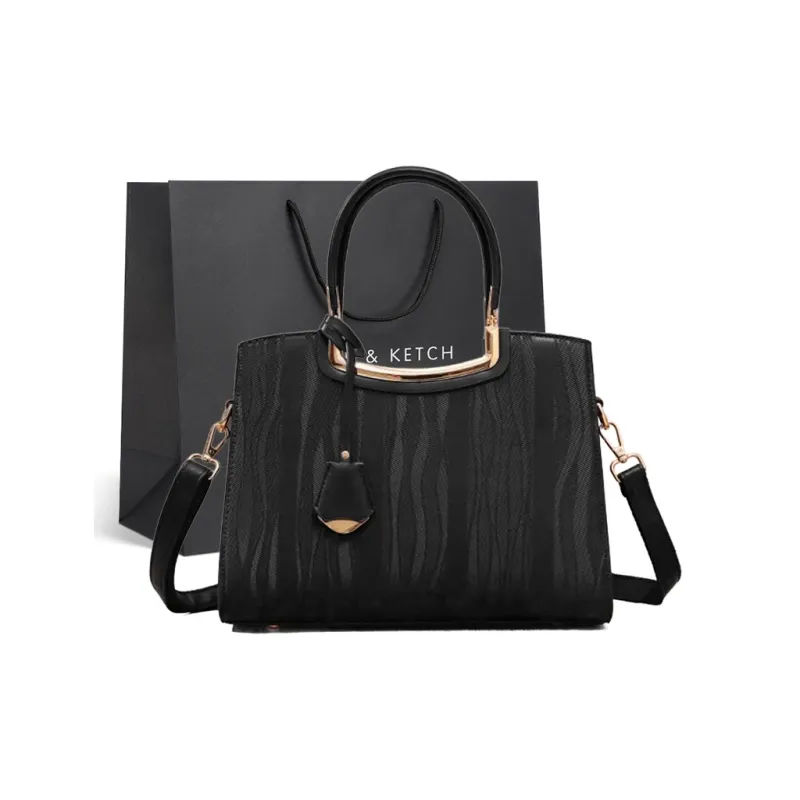CLEVER& KETCH PU Handbag Tote Shoulder Bag Crossbody Bag Regular Women's Red/Black-5