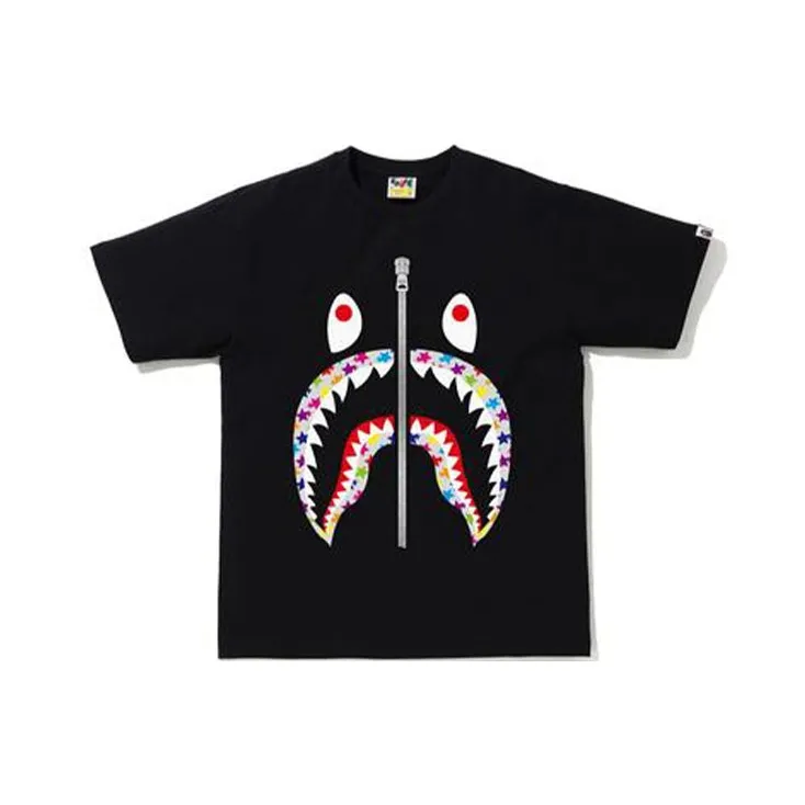 A BATHING APE Sta Pattern Shark Tee-0