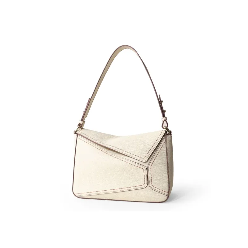 MINIBIRD Top Grain Cow Leather Geometric Shoulder Bag, Crossbody Bag Medium Size Women's Multicolor-20