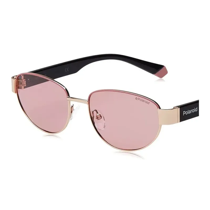 Polaroid Metal Oval Sunglasses Unisex Black-2