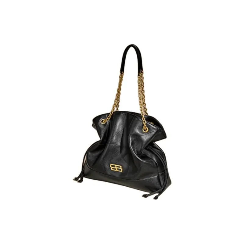 JOSINY Synthetic Leather Shoulder Bag Large Size Women's Black/Brown-1