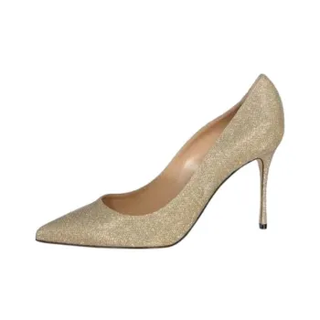 SERGIO ROSSI Metallic Godiva Slim Heel High Heels 10cm Women's Gold