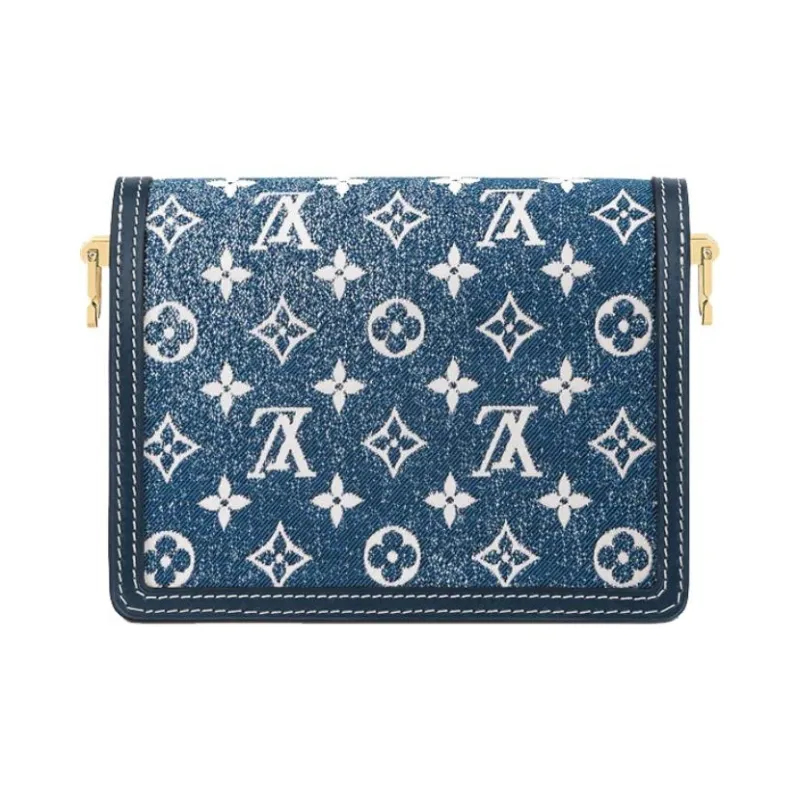 LOUIS VUITTON Dauphine Denim Daphne Handbag Shoulder Bag Women's Blue-2