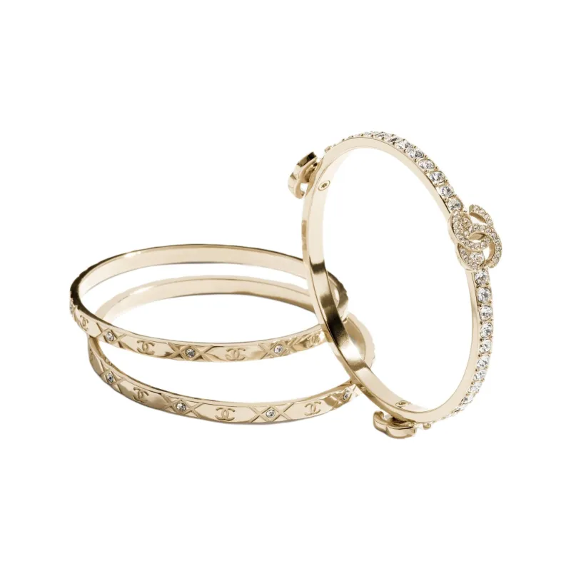 CHANEL Metal Bangles Unisex Gold-1