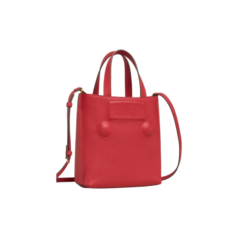 MARNI Trunkaroo Matte Calfskin Tote Bag, Shopping Bag, Shoulder Bag, Handbag Trumpets Women's Red-1