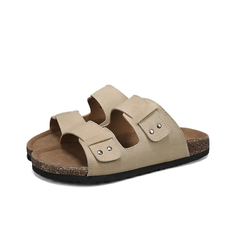 ROBINHOOD Stitching Slip Resistant Abrasion Resistant Slide Slippers Men's Box-3