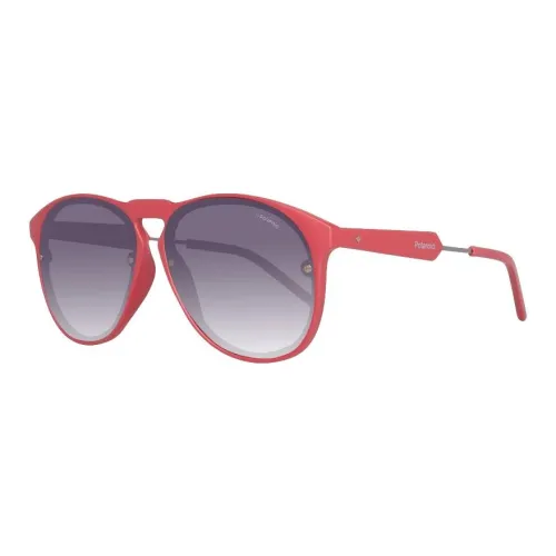 Polaroid Acetate Metal Irregular Shape Sunglasses Women's Red