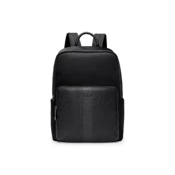 PIERRE CARDIN Fabric Backpack Laptop Bag Regular Men's Black