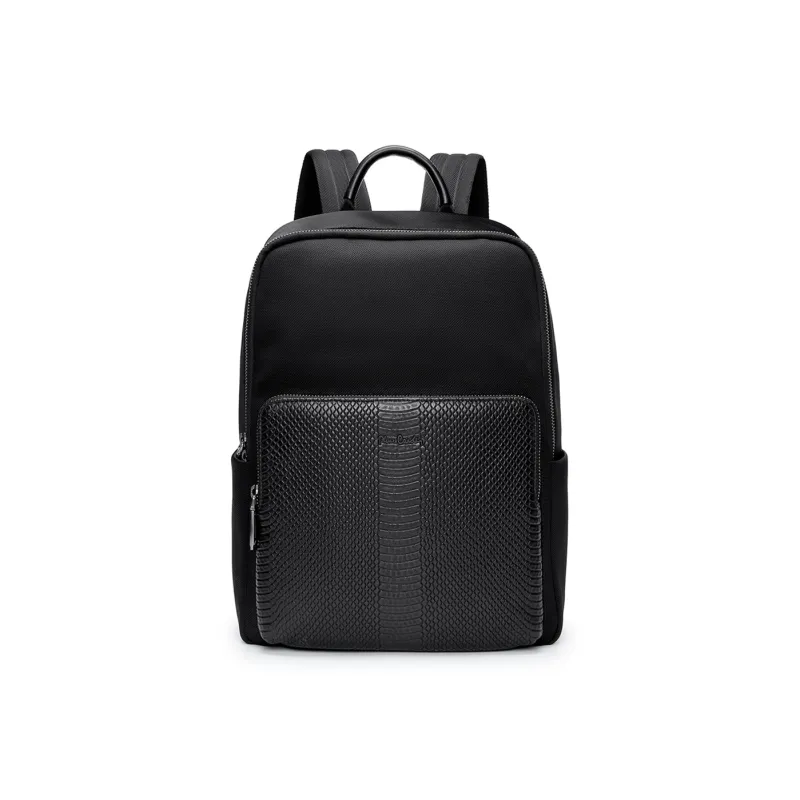 PIERRE CARDIN Fabric Backpack Laptop Bag Regular Men's Black-0