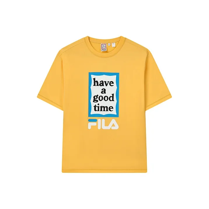 FILA x Have A Good Time T Shirt Unisex Cyan Mustard Orange-0