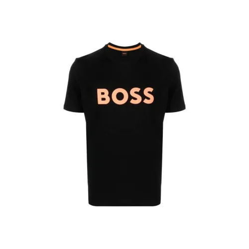 HUGO BOSS T Shirt Men's Black Orange