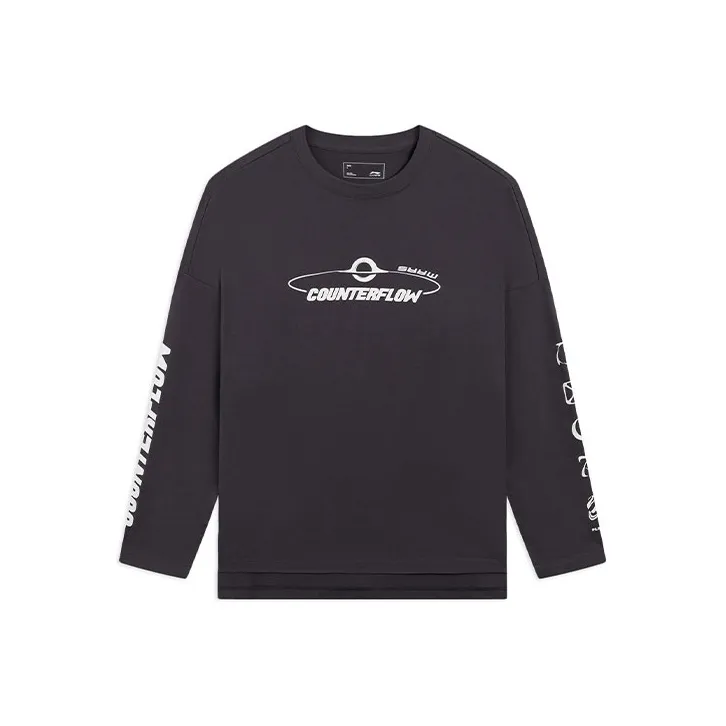LiNing CF T Shirt Unisex Surface Gray-0