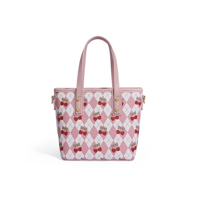 Old Man's Head PU Shoulder Bag Crossbody Bag Handbag Women's Strawberry Pink-3