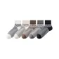 [5 Pack/Stripes Sports Men's Socks]White+Beige+Coffee+Dark Gray+Black