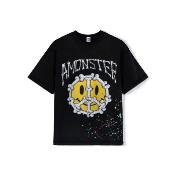 AMONSTER Straight T-Shirt Unisex Black