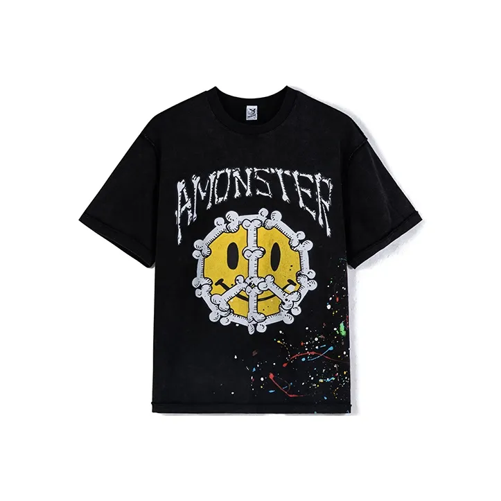 AMONSTER Straight T-Shirt Unisex Black-0