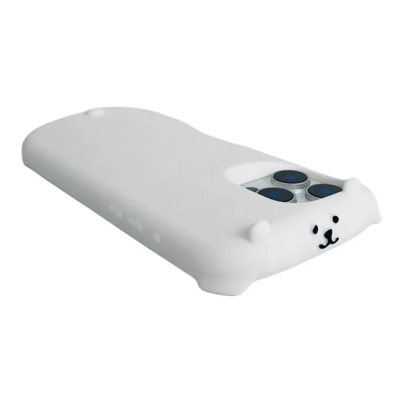 Sopi Silicone Material White Tarepanda Joke Bear Phone Cases Compatible With IPhone 16/15 Pro Max/Apple 13/14 Pro/Max-2