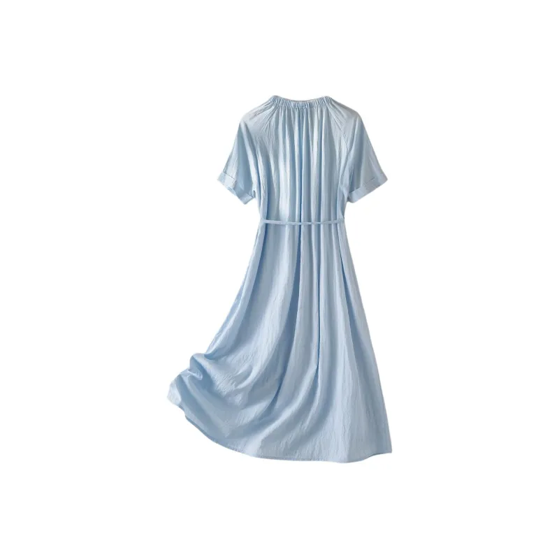 IHIMI Short Sleeved Dress Women's Frost Blue-2