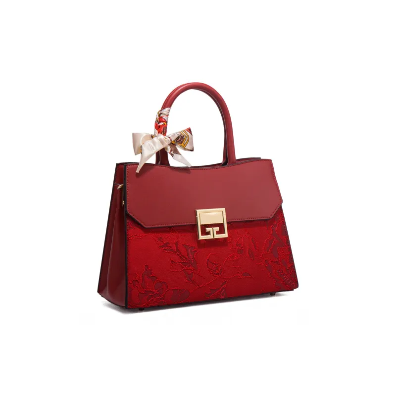 HACIN PU Handbag Women's Blue/Brown/Red-7
