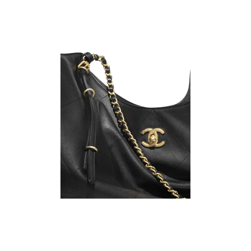 CHANEL Calfskin Tote Bag, Shopping Bag, Shoulder Bag Women's Black-3